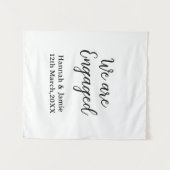 おふたりの名前と日付を美しいカリグラフィーで タペストリー (正面(横))