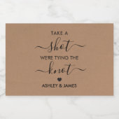 おふたりの結婚を祝って　一口飲んで！ ウェディングギフト リキュールボトルラベル (シングルラベル)