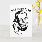 おべっか話してレトロ男グリーティングカード カード (黄色い花)