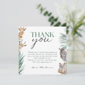 おぼっちゃまサファリ動物ベビーシャワー感謝カード (スタンド正面)