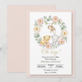 おぼっちゃまベビーシャワー招待状 | サファリ動物たち 招待状 (正面/裏面)