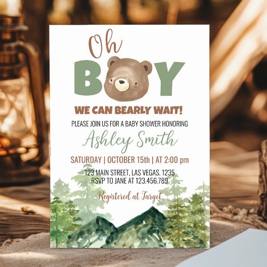 おぼっちゃま ウッドランド クマ 赤ちゃんのお披露目会 招待状