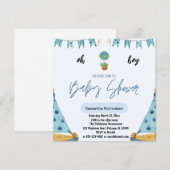 おぼっちゃま ベイビー 青い風船の空気 招待状 (正面/裏面)