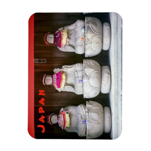 おぼつかれた子供たちを守る地蔵菩薩の石像列 - 日本 マグネット (縦)