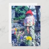 おぼれかぶりを被った地蔵菩薩像 - 日本 招待状 (正面/裏面)