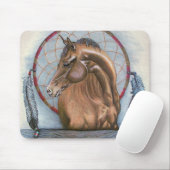 "おぼろげな"馬および夢のキャッチャーのオリジナルの芸術 マウスパッド (マウス)