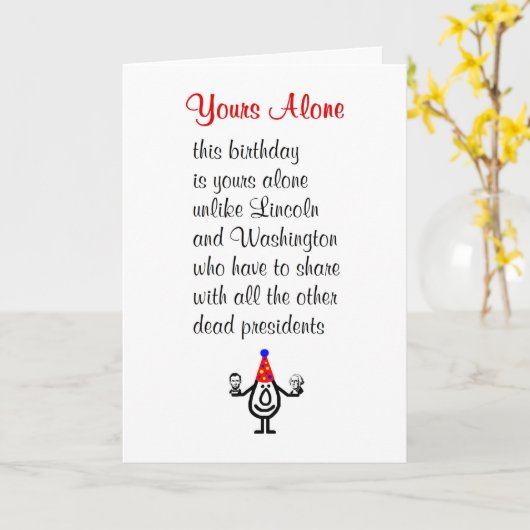 『おまえだけのおもしろいハッピーバースデー詩』 カード (黄色い花)