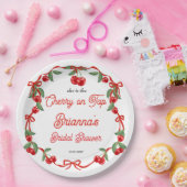 おまけのチェリーリボン コケッタ ブライダルシャワー ペーパープレート (パーティー)