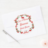 おまけのチェリーリボン コケッタ ブライダルシャワー ラウンドシール (封筒)