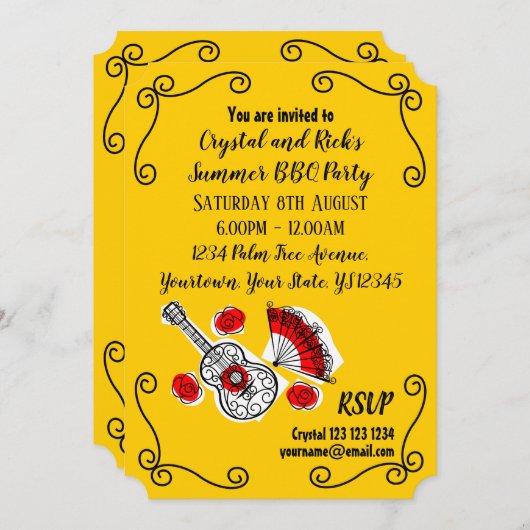 おみやげスペインののコーナーフロント文字 招待状 (正面/裏面)