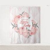 おむかえ リトルレディー ブラッシュピンク 牡丹 タペストリー (正面)