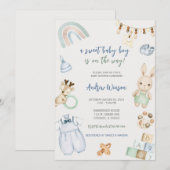 おむすびベイビーボーイ ボーホーシャワー 招待状 (正面/裏面)