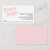 おむつくじチケット-ピンクのスクリプト エンクロージャーカード (正面/裏面)