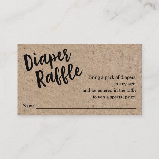 おむつくじチケット、ブラックスクリプトクラフト エンクロージャーカード (正面)