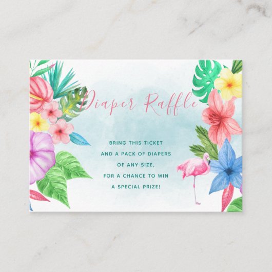 おむつくじトロピカルベビーシャワー挿入カード エンクロージャーカード (正面)
