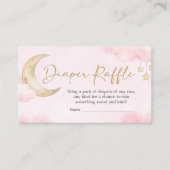 おむつくじ付き オーバー・ザ・ムーン ベビーシャワー ピンク エンクロージャーカード (正面)