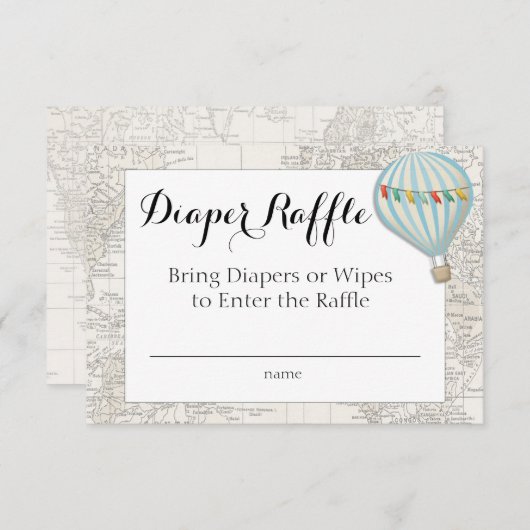 おむつくじ カード 気球 男の子 (正面/裏面)