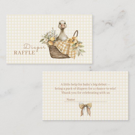 おむつくじ シリーゴース レモン ウォーターカラー エンクロージャーカード (正面/裏面)