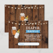 おむつくじ ビール 赤ちゃんのシャワー 男の子 ブルー エンクロージャーカード (正面/裏面)