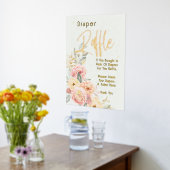 おむつくじ ベビーシャワー ブラッシュピンク アイボリー ピオニー 箔ポスター (レイダウン (キッチン))