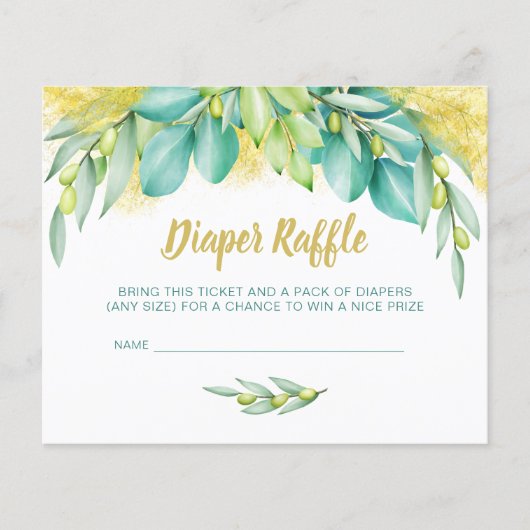 おむつくじ ベビーシャワー ユーカリ オリーブ 挿入 (正面)