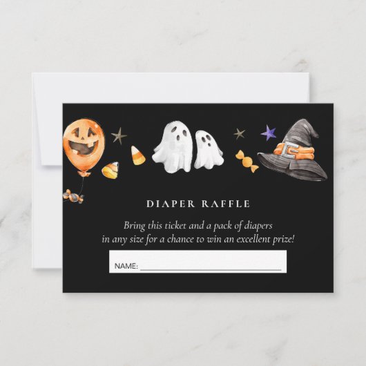 おむつくじ リトルブー ブラック 招待状 (正面)