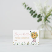 おむつくじ 水彩ピンクのレイン ブーツ エンクロージャーカード (スタンド正面)