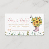 おむつくじ 水彩ピンクのレイン ブーツ エンクロージャーカード (正面)