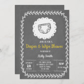 おむつとおしりふきのシャワー招待状 招待状 (正面/裏面)