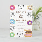 おむつとドーナツのベビーシャー招待状 招待状 (スタンド正面)