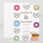 おむつとドーナツのベビーシャー招待状 招待状 (正面/裏面)