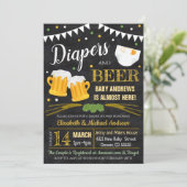 おむつとビールカップルのシャワー 招待状 (スタンド正面)