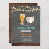 おむつとビールパーティーの招待状 招待状 (正面/裏面)