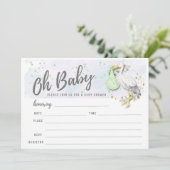 おむつに赤ちゃんの性別がわからないベビーシャワーの招待状を記入してください 招待状 (スタンド正面)