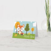 おむつのベビーシャワーのキツネは感謝していしています サンキューカード (正面)