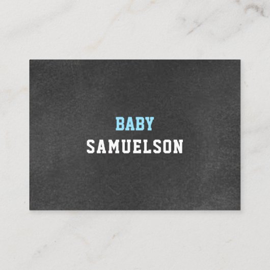 おむつのラッフルのチケットは黒板のベビーシャワーを遊ばします エンクロージャーカード (裏面)