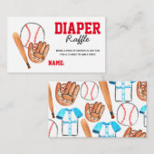 おむつのラッフルの野球のスポーツのベビーシャワーカード エンクロージャーカード (正面/裏面)