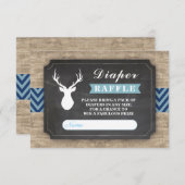 おむつのラッフルの雄鹿のベビーシャワーの素朴な男の子の青 エンクロージャーカード (正面/裏面)