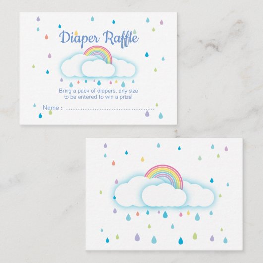 おむつのラッフルは雨滴のベビーシャワーに札をつけます 名刺 (正面/裏面)