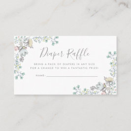 おむつのラッフル|のベビーシャワーの招待状の挿入物 名刺