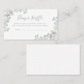 おむつのラッフル|のベビーシャワーの招待状の挿入物 名刺 (正面/裏面)