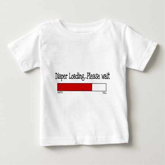 おむつのローディングは…待っています ベビーTシャツ (正面)