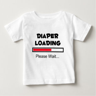 おむつのローディング-…待って下さい ベビーTシャツ