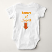 おむつの用心して下さい ベビーボディスーツ (裏面)