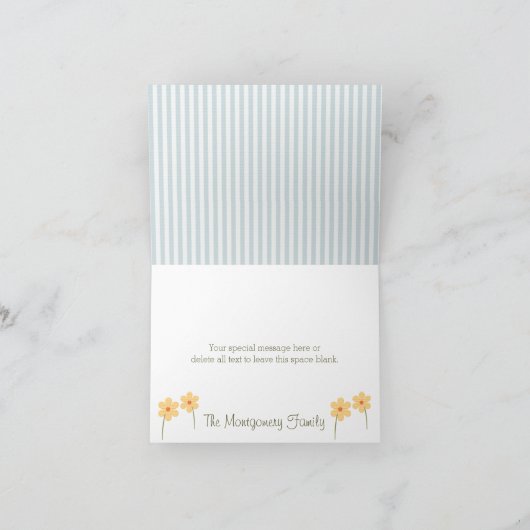 おむつの赤ちゃんシャワーの青亀注 サンキューカード (内部)