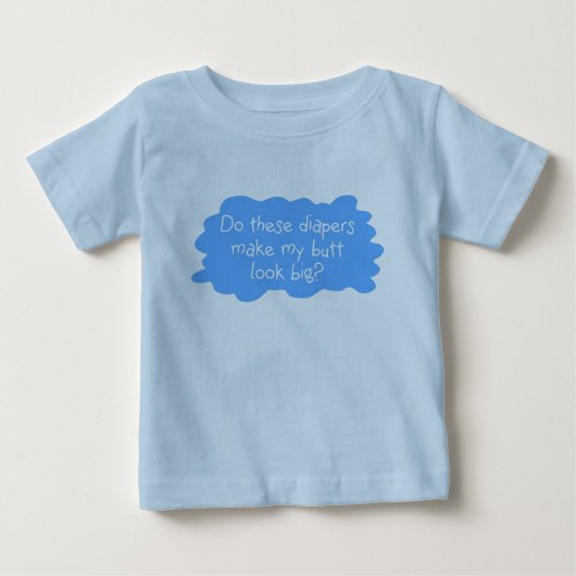 おむつはお尻に大きい青をします ベビーTシャツ (正面)