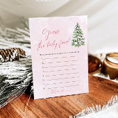 おむつをあてたクリスマスのベイビーシャワー　赤ちゃんの離乳食を当てろ 招待状