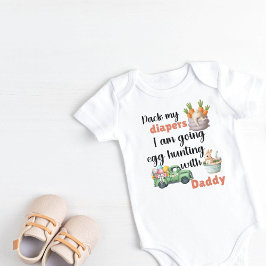おむつをパック私はパパと卵狩りに行く ベビーボディスーツ