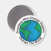 おむつを変える祖父は世界の贈り物を変える マグネット (正面/裏面)