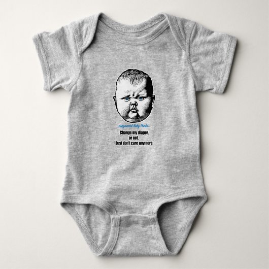 おむつを替えるかどうか。もう気にない ベビーボディスーツ (正面)
